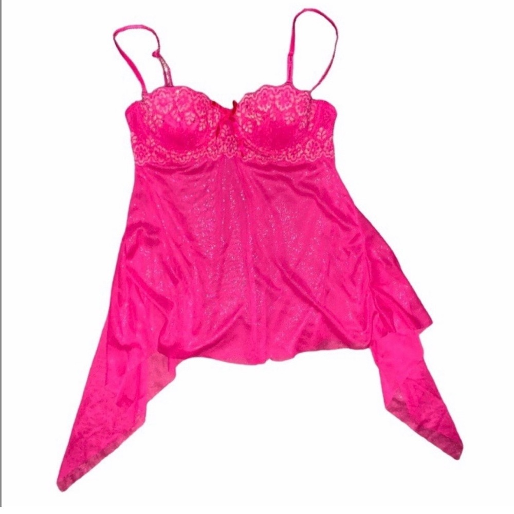 Vintage Victoria's Secret Pink Lace Babydoll